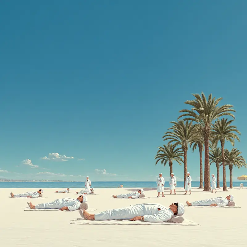 Sandstrand am Meer als Symbol für die Urlaubszeit